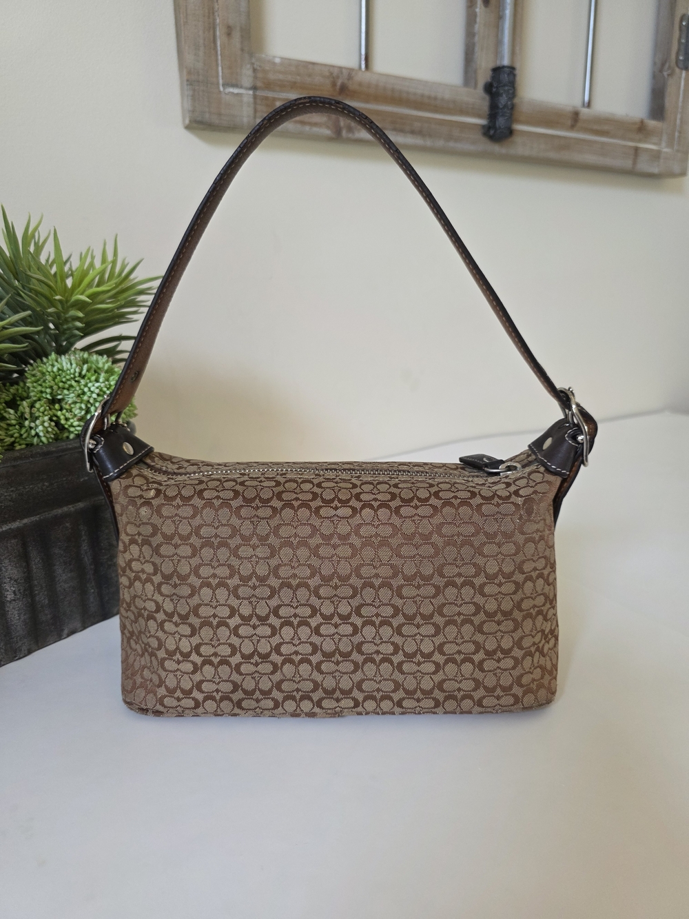 Coach Hamptons Soho Mini Signature Jacquard Baguette Shoulder Bag Y2k - Picture 2 of 12